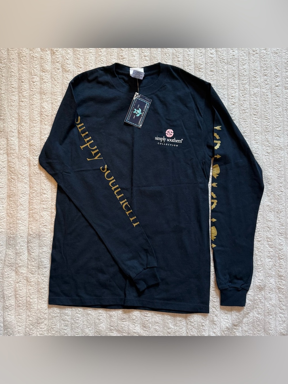 Simply Southern Collection Navy Long Sleeve Graphic Tee NWT